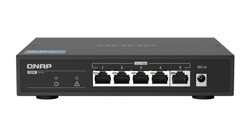 QNAP QSW-1105-5T 5 Port Gigabit Switch, Supports up to 2.5Gbe Connectivity, Plug and play QNAP QSW-1105-5T 5 Port Gigabit Switch, Supports up to 2.5Gbe Connectivity, Plug and play
